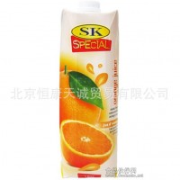 進(jìn)口果汁批發(fā) 塞浦路斯原裝進(jìn)口 SK天然橙汁飲料1L*12盒