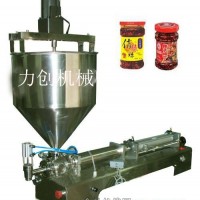 加熱攪拌式顆粒醬灌裝機(jī)，辣椒醬、豆瓣醬、黃豆醬、牛肉醬自動(dòng)灌裝機(jī)