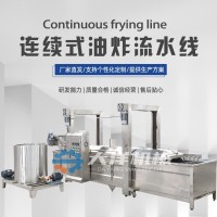 油炸流水線 連續(xù)式油炸薯條生產線 炸丸子機可自動控溫